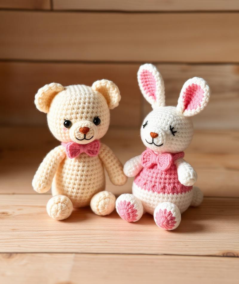 Amigurumi ourson et petit lapin