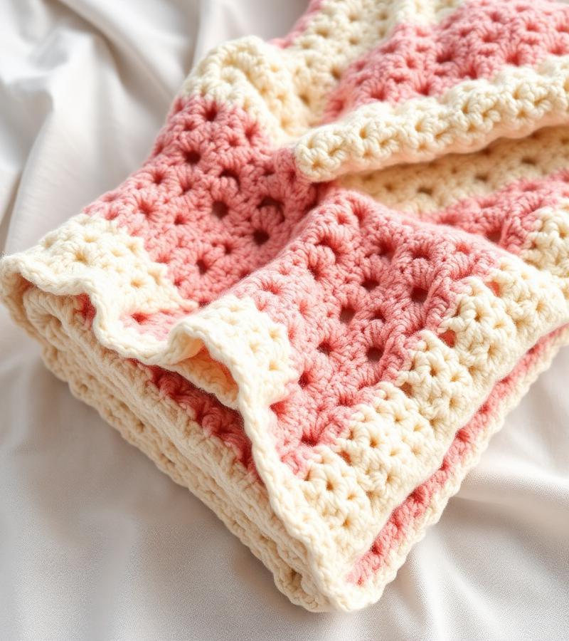Couverture au crochet pliée
